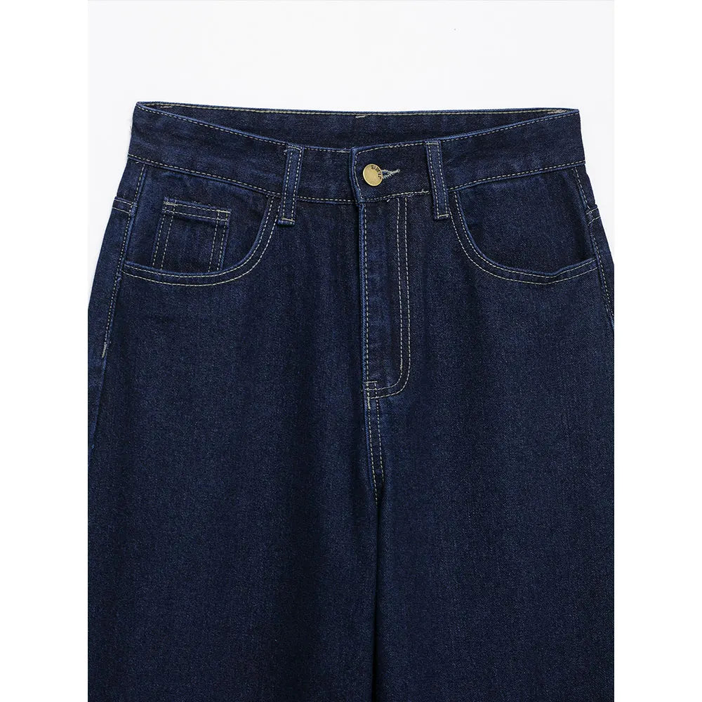 DUOPERI Women Fashion 2 Pieces Sets With Belt Denim  Jackets & Vintage Front Zipper Jeans Trousers Feamle Chic Lady Pants Sets