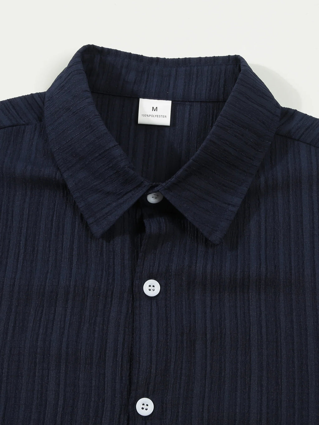 European and American men's shirt set solid color vertical strip lapel short-sleeved casual pants home daily beach set