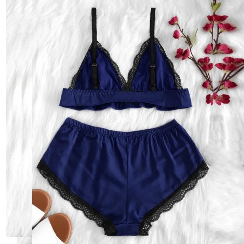 Sexy Lingerie Women's Pajamas Sets Nightwear 2 Piece Set Sexy Home Decor Split Oiled Cloth Sleepwear Set Sleepwear for Sleeping