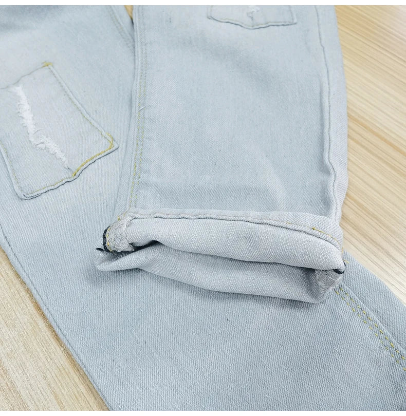 IENENS Kids Boys Jeans Classic Cowboy Pants Children Denim Clothing Bottoms Baby Boy Casual Trousers 4 5 6 7 8 9 10 11 Years