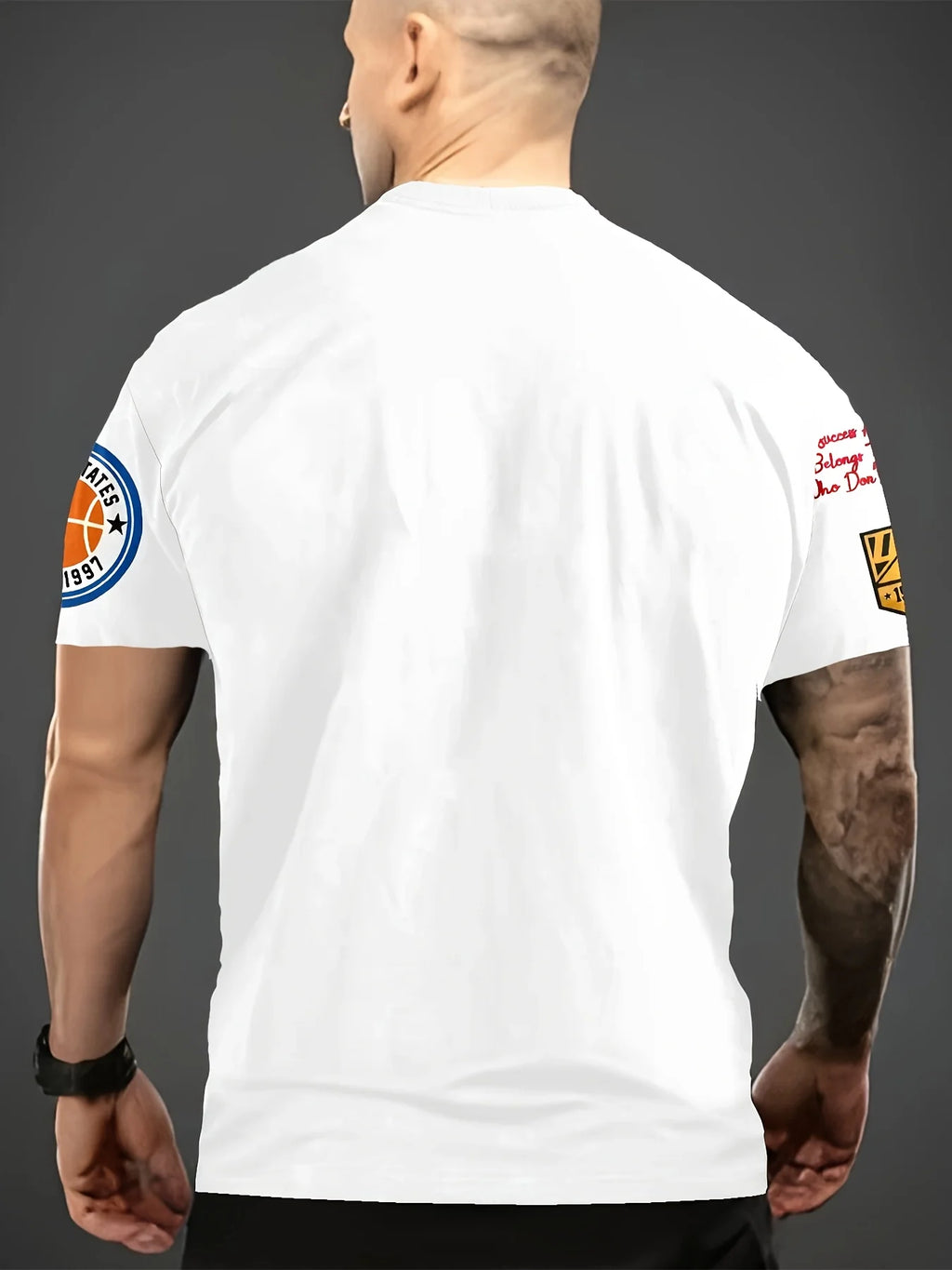 Men's Plus Size Casual Sports Tee - Pink Leopard Print with Stylish Cartoon Rat Graphic,Polyester,Machine Washable,Workout