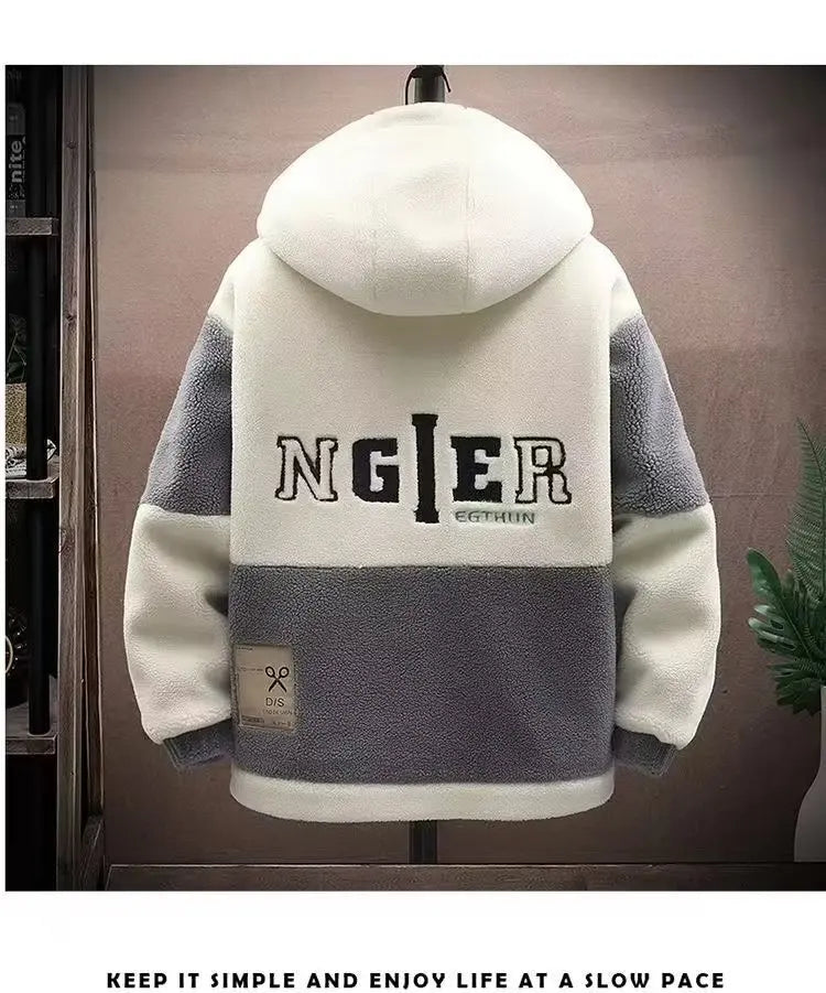 2025 Men's Lamb Wool Jacket Autumn Winter Loose Padded Thickened Jacket Plus Size 6XL 110kg Also Wearable Clothes Cardigan