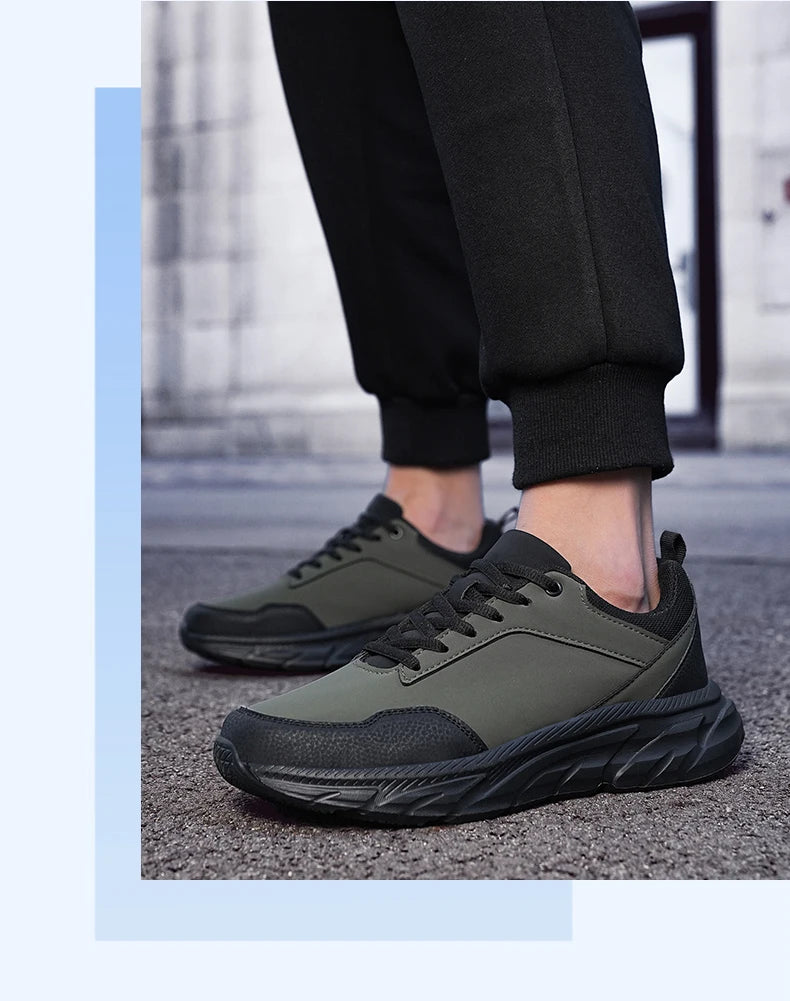 Autumn Men Sneakers Thick Soled Casual Shoes Men Cushioning Sports Shoes Outdoor Waterproof Walking Shoes Plus Size 39-48