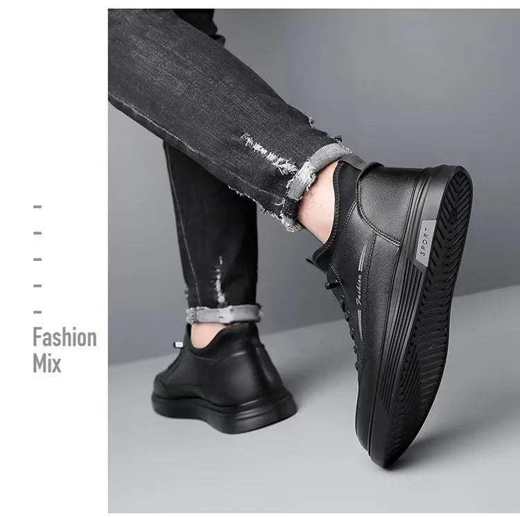 Men's Black Casual Sports Shoes 2025 High-quality Leather Shoes, Breathable Business Shoes, Soft Soled Loafers zapatos casuales