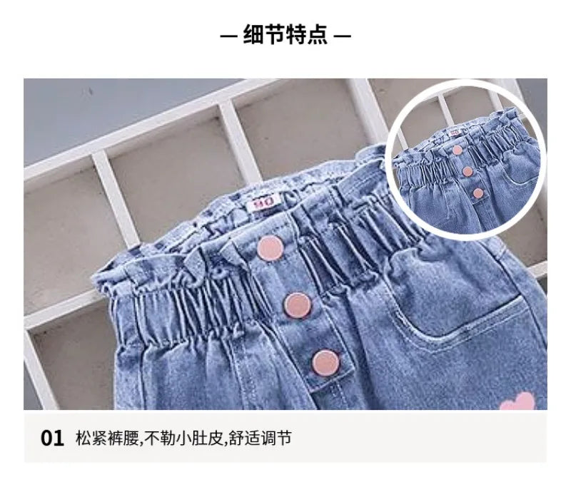 Girls Pants Kids Clothes Children Jeans Cowboy  Denim Pants Spring Autumn Fashion Clothing Streetwear Casual Harajuku