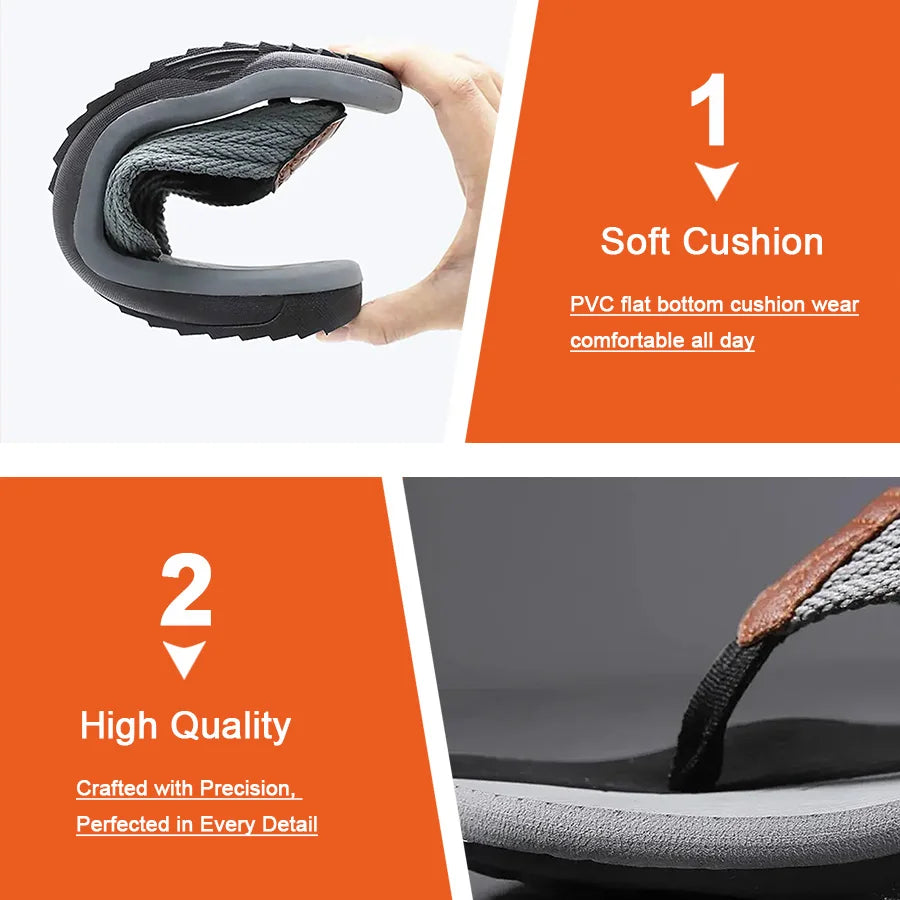 Pmoiste Men Flip Flops EVA Slip-on Beach Comfortable Designer House Slippers High Quality Summer Outdoor Non Slip