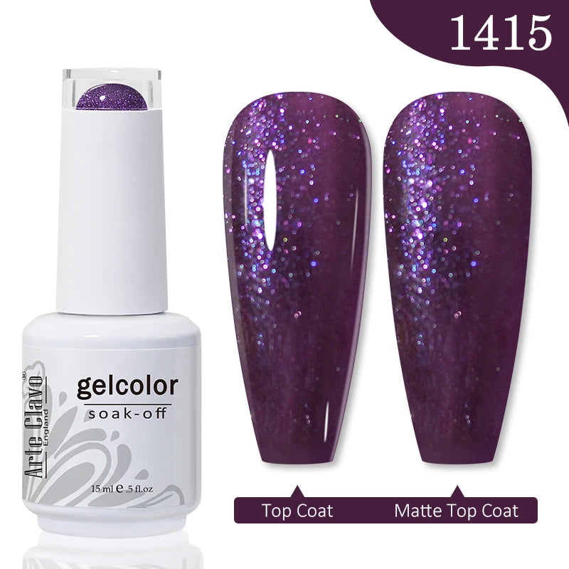 Arte Clavo 15ml Rose Red Pink Color Gel Nail Polish Autumn Winter Hot Sale Long Lasting Soak Off For Manicure Nail Art Gel