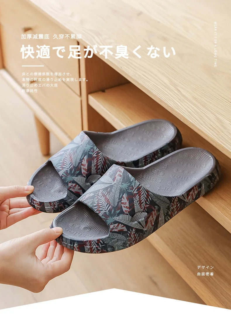 Men Shoes Summer Slippers 2023 New Beach Sandals Male Casual Flat Non-slip Breathable Light Home Slides Chanclas Mujer