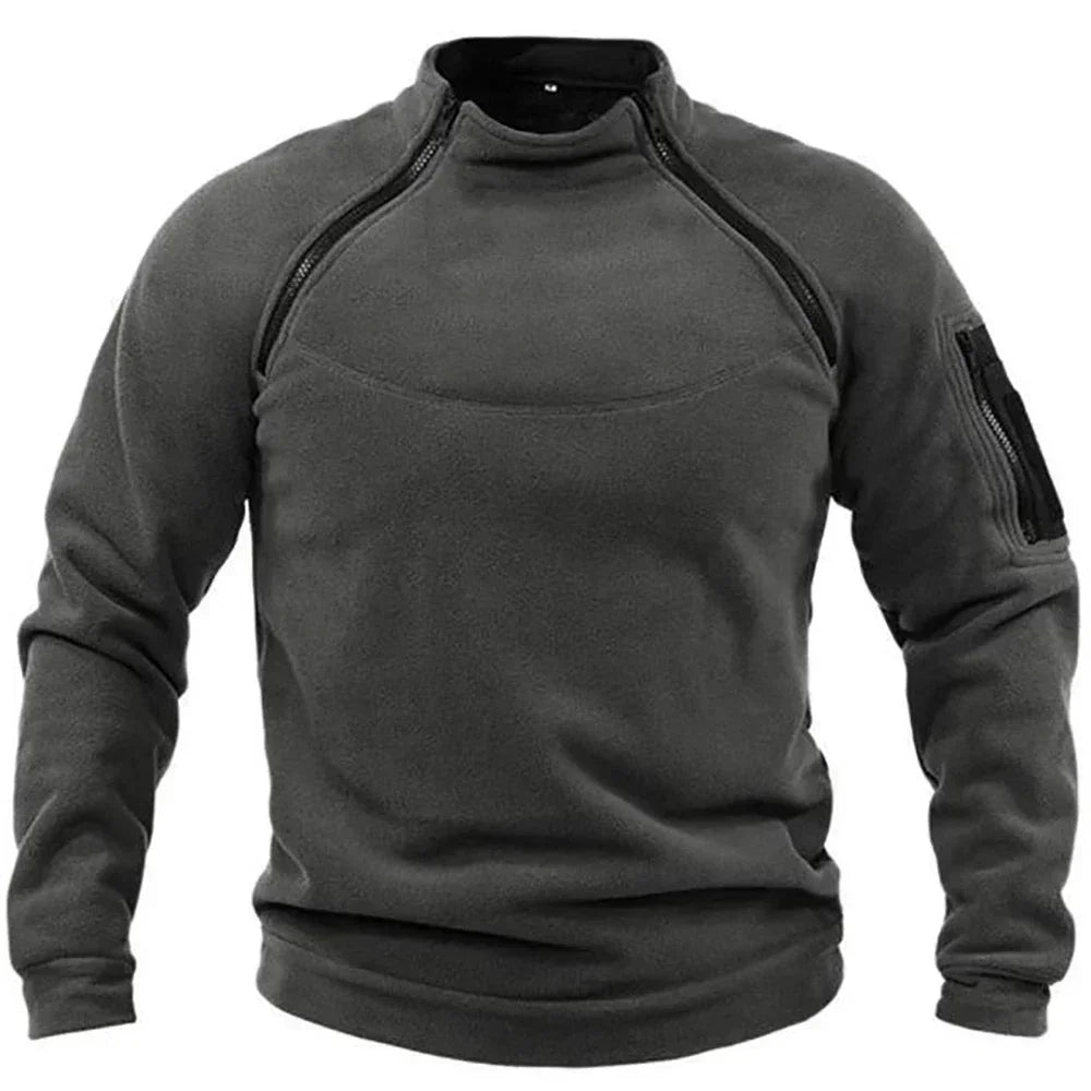 Outdoor Men's TacticalFleece Jacket Clothes Warm Zippers Pullover Men Windproof Coat Thermal Hiking Sweatshirt