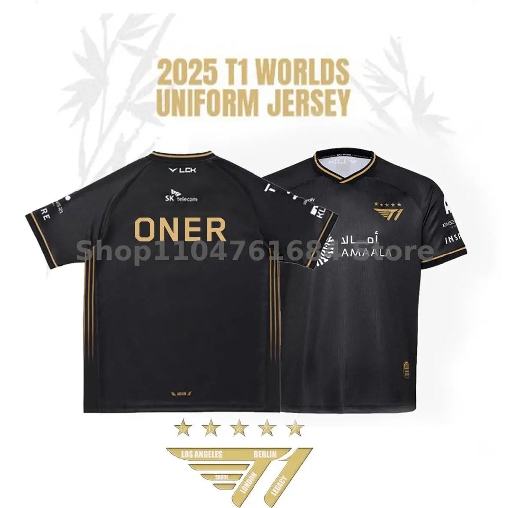 2025 New T1 Esports Team Uniform T-shirt League Of Legends World Finals Jersey T Shirt Lol Games Faker Fan Support Men Clothes