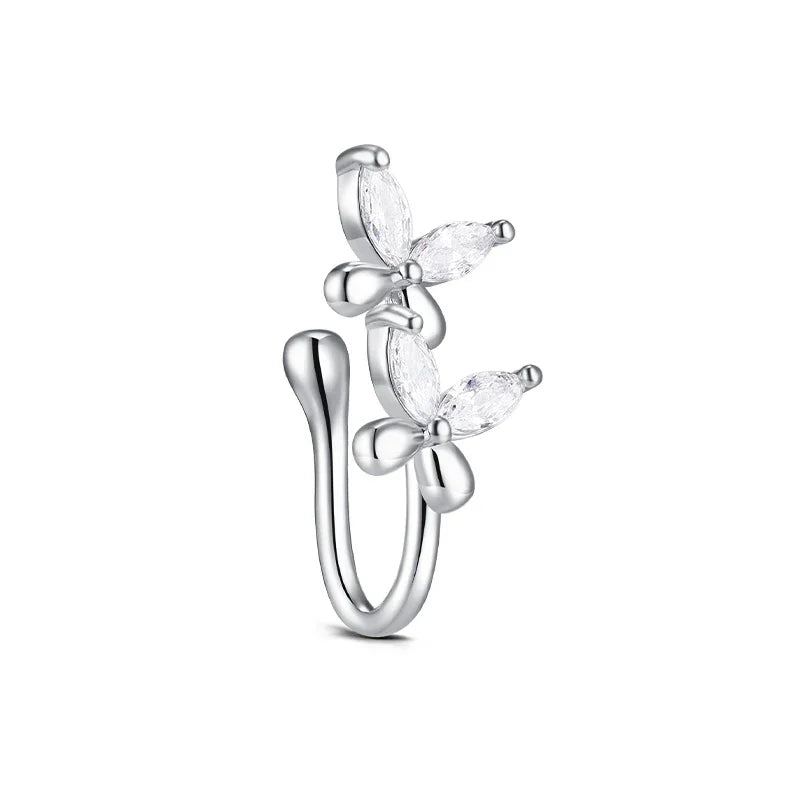 1Pcs Stainless Steel Nose Ring Hoop C Shape Septum Rings Non Piercing Ear Clip Earring Fake Nose RingsWomen Piercing Jewelry