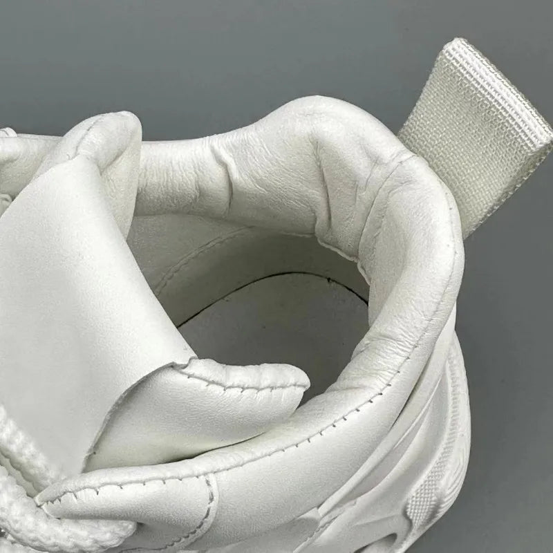 Chunky Sneakers Men Korean Style Trend HighTop Casual Shoes White Adds Height Non-slip Vulcanize Shoes Cushioning Platform Shoes