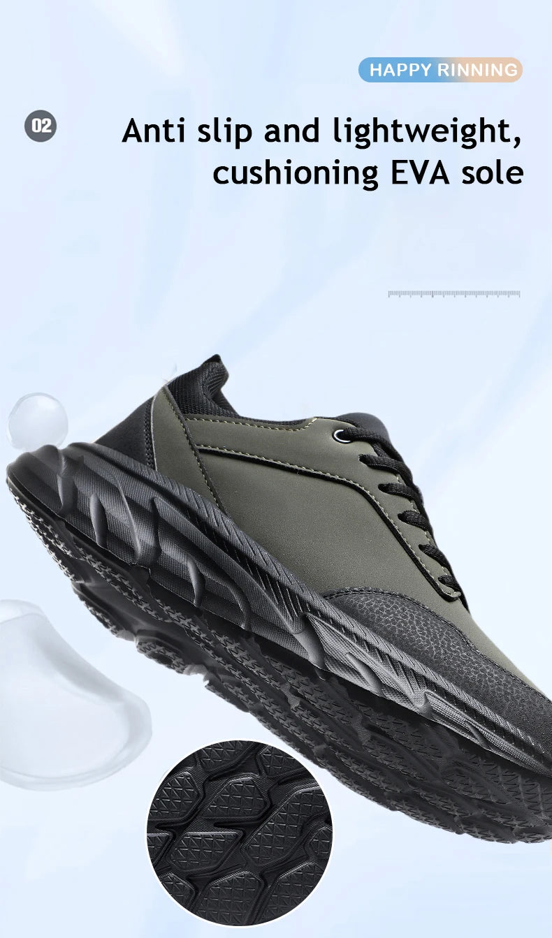 Autumn Men Sneakers Thick Soled Casual Shoes Men Cushioning Sports Shoes Outdoor Waterproof Walking Shoes Plus Size 39-48