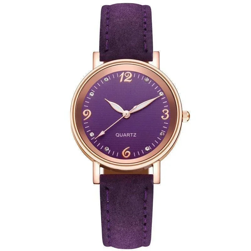 Light Luxury Luminous Quartz Wristwatches for Women Elegant Leather Band Analog Quartz Watches Casual Versatile Watches
