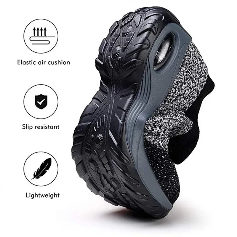 Fashion Women's Casual Sneakers Summer Comfort Mesh Running Shoes Breathable Cushion Black Sneakers for Women 2026 Student Shoes