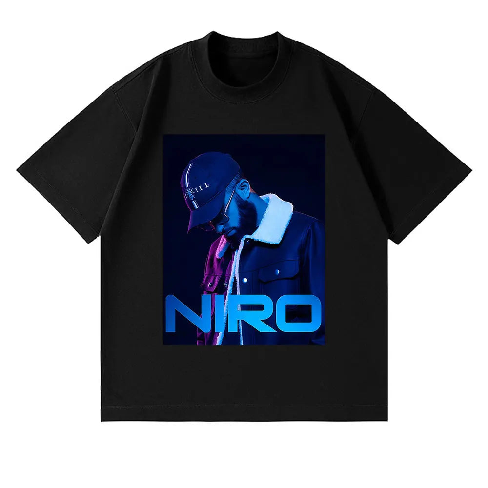 Rapper Niro OX7 Album T-shirt Men Women Clothes Hip Hop Fashion Pop Music T-shirts Male Casual Cotton Vintage T Shirt Streetwear