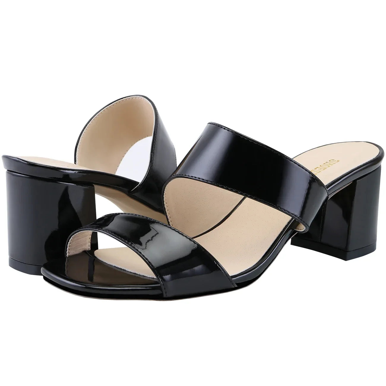 Women Low Chunky Sandals Fashion Sexy Comfort Open Toe 5cm Thick Heel Ship on High Heels Party Dress Girl Slipper Wedding Shoes